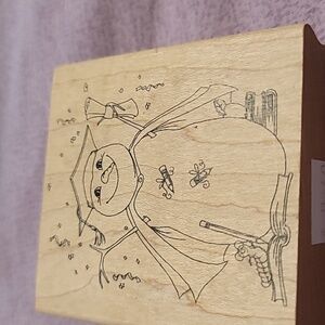 Graduate Snowman Wooden Rubber Wooden Stamp